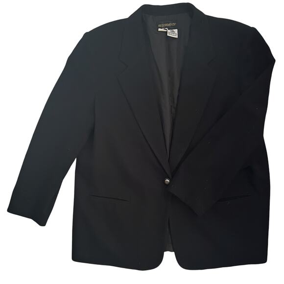 Requirements Pure New Wool One Button Black Jacket 18 - Picture 1 of 6